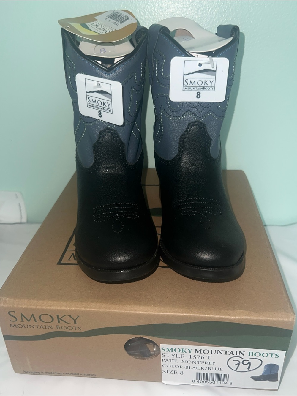 Smoky Mountain Kids' Black and Blue Rancher Boots